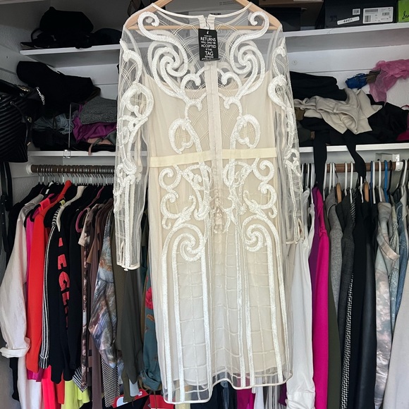 Temperley London Catroux Embroidered layered Tulle ivory cream dress 8 - Picture 8 of 16